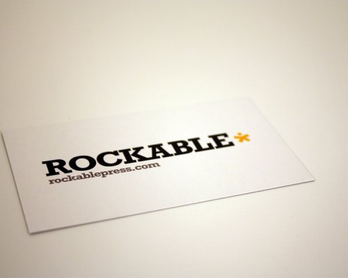 white business card on white background